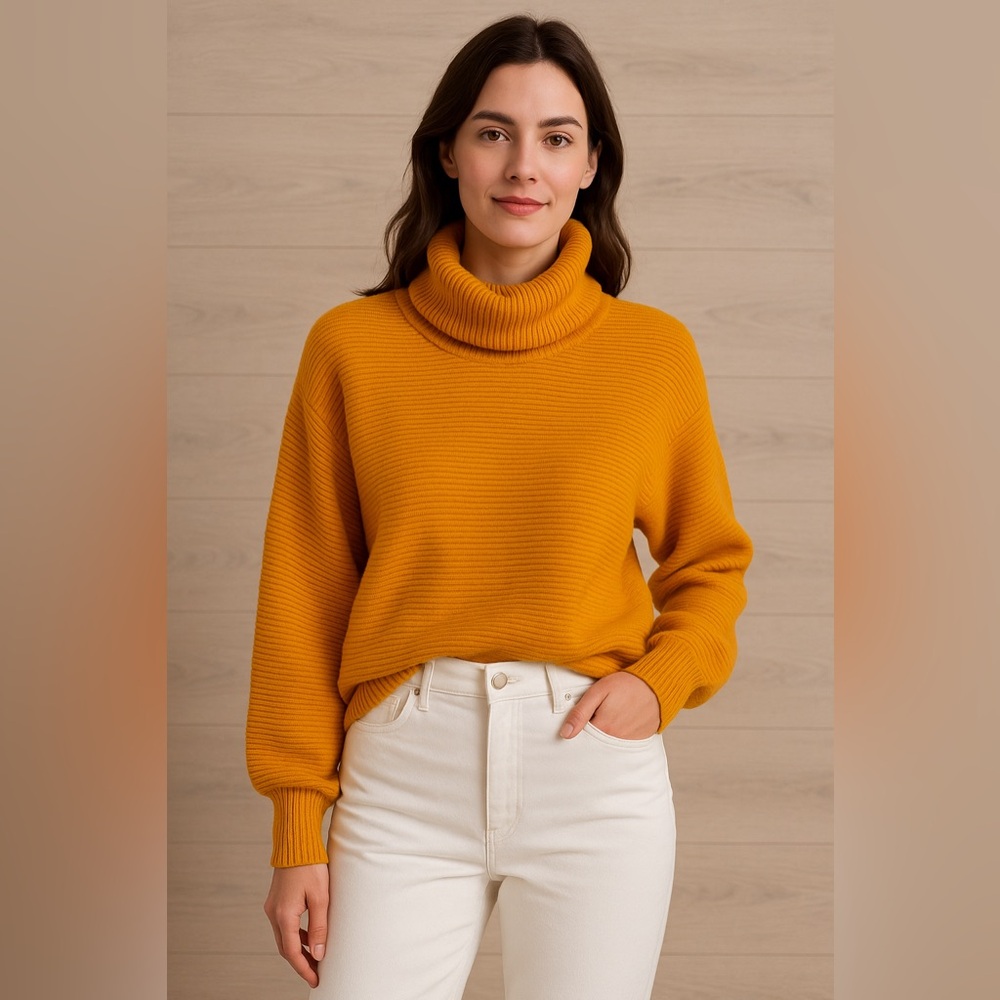 Cyrus Warm Amber Turtleneck Sweater